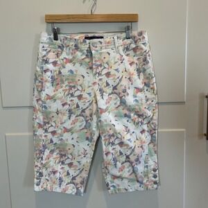 Gloria Vanderbilt Skimmer Shorts Womens 12P Multicolor Abstract Floral Capri